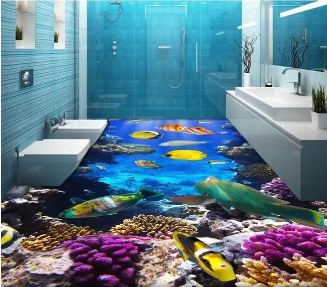 

Exquisite Toilet Bathroom Ocean World 3D Flooring