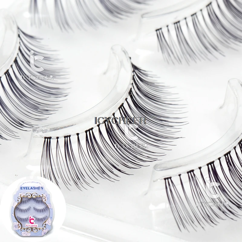 

ICYCHEER Makeup Beauty Tool 3D False Eyelashes Extension Clear Band Handmade Eye Lashes
