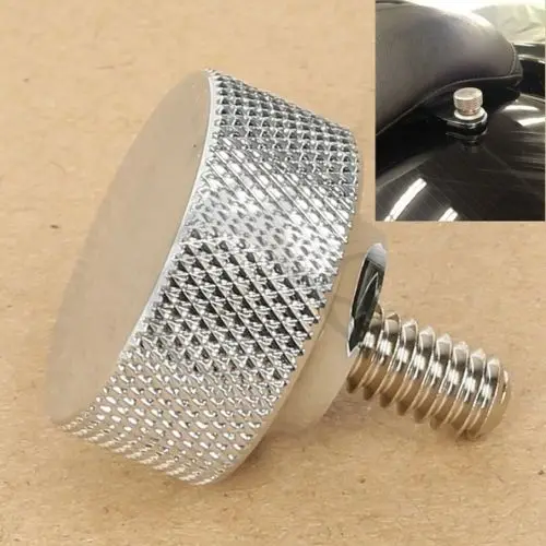 GUAIMI 1//4-20 Thread Screw Mount Knob Cover Nut Kit Billet Aluminum Seat Bolt Tab for Harley Davidson 1996-2020-Black