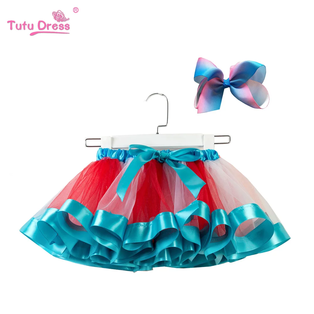 Girls Skirts Princess Tutu Skirt Rainbow Bow Headwear Party Dance Ballet Costume Toddler Kids Baby Girls Clothes Mini Pettiskirt