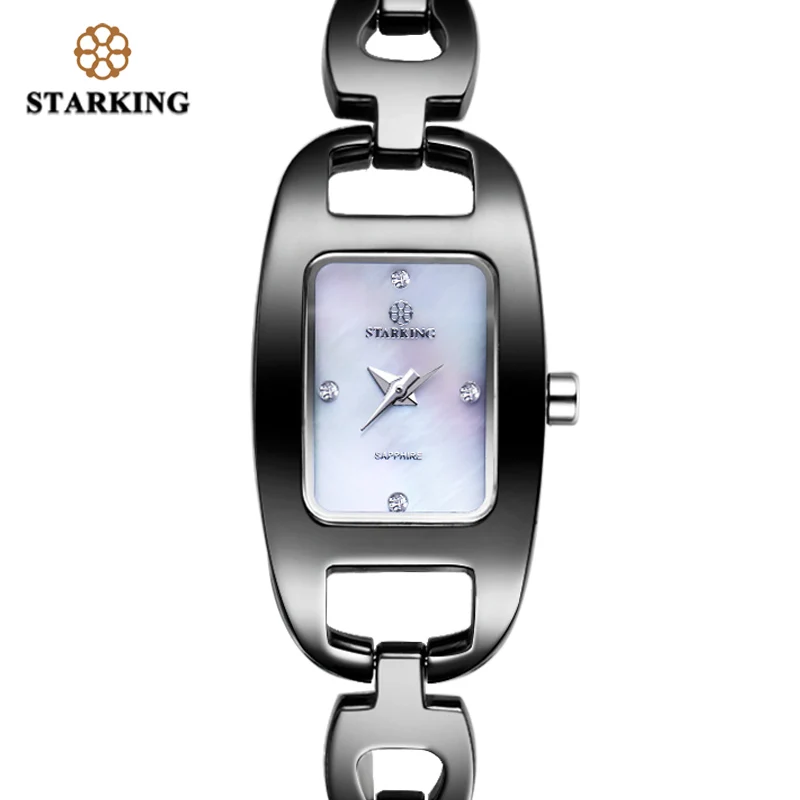 STARKING Relogio Feminino женские часы с керамикой Высокое качество модные черные 3ATM