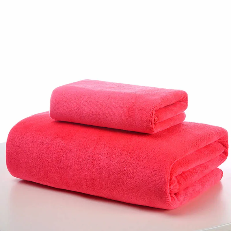 Микрофибры кружево 2 шт. для ванной полотенце для лица полотенца набор для взрослых одноцветное цвет мягкие супер абсорбент быстро сохнет отель ванная - Цвет: red