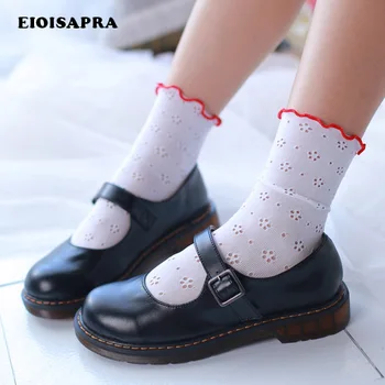 

[EIOISAPRA]Flowers Hollow Out Japan Creative Edge Socks Lace Harajuku Socks Women College Style Sweet Sokken Calcetines