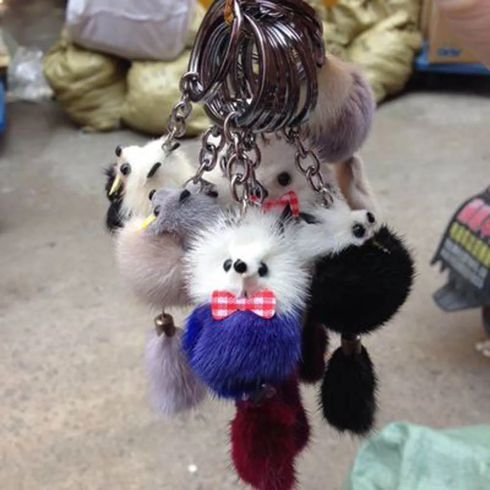 

color random Phone Pendant Nice Color Random Keychain Cute Plush Faux Fox Fur Handbag