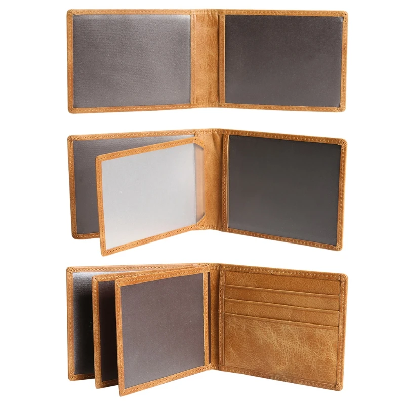 

New Women Men Portable 2 /4 /9 Cards Holders Slim Credit Card ID Wallet Bifold Driver's License Holder Organizer Brown Color