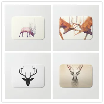 

40*60cm decoration stair mats cool fighting deer pattern carpets waclome home door rugs for entrance door home decor craft