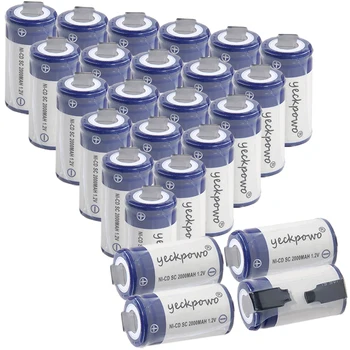 

25 pcs SC batteries power tool battery SUBC rechargeable batterie 2000mah nicd 42.5mm*22mm color random