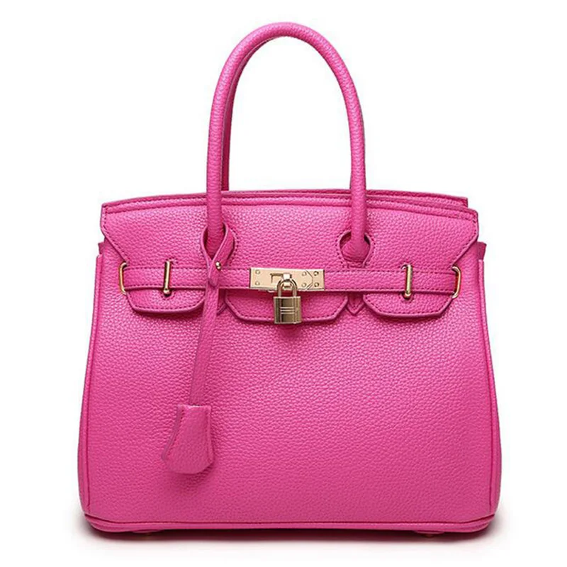 New Original Fashion Orange Top High Quality Luxury Lock Designer Handbags Famous Brand Real Women Bag Evening Bags Totes FR028