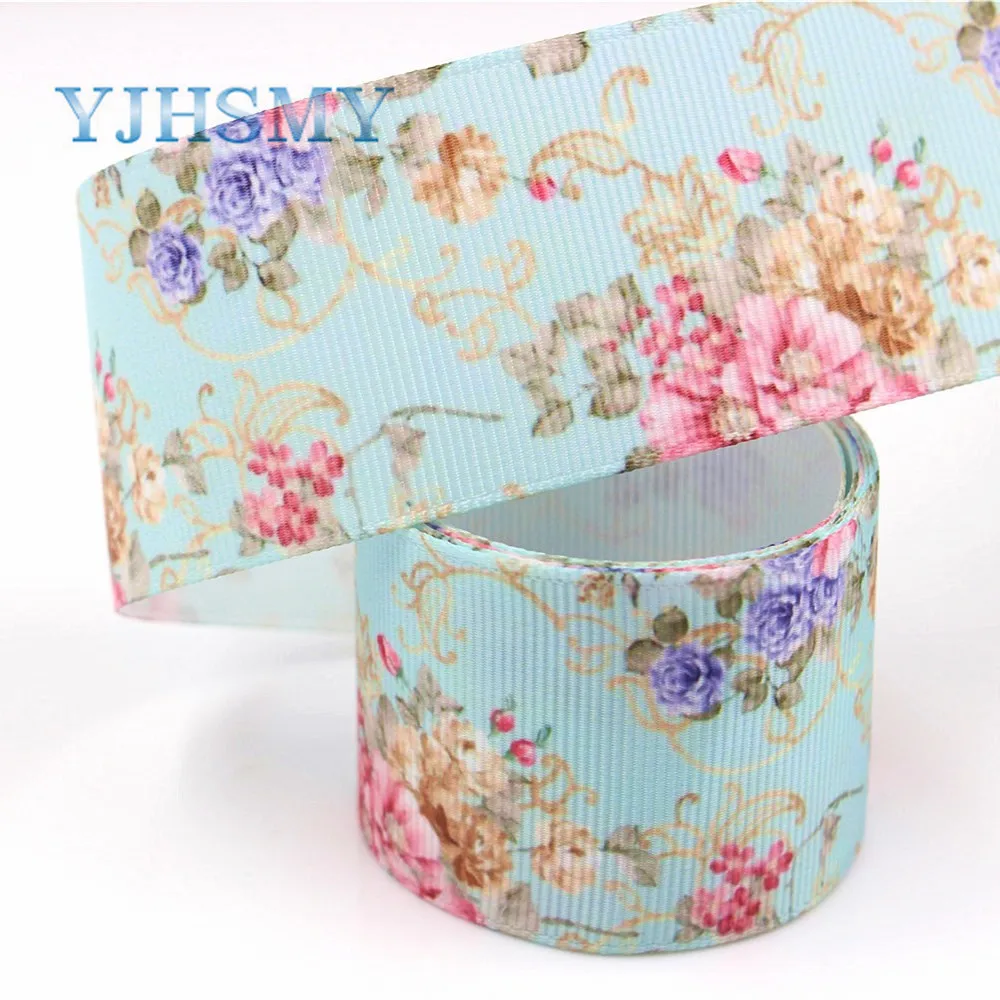 

YJHSMY G-18927-1242,10 yards,38 mm Spring flower Ribbons Thermal transfer Printed grosgrain,Clothing accessories,DIY materials