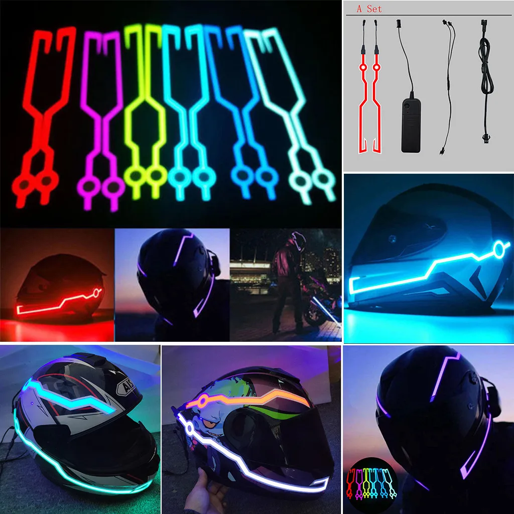 

MUQGEW Fashion Sports Helmets LED Light Kit Night Riding Motorcycle bike helmet Signal Flashing Stripe Bar bisiklet aksesuar