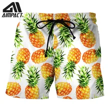 Быстросохнущая Пляжные шорты ананас летние выходные пляж плавки для серфинга мужской Повседневное отдыха Домашняя одежда Шорты AM2154