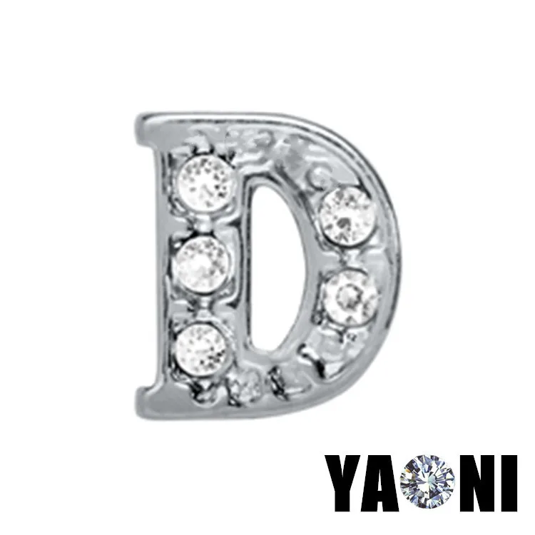 

20pcs lot Free Shipping New Fashion Rhinestone Alphabet Letter D Charms For Magnetic Glass
