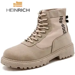 Генрих военные ботинки высокого качества дезерты Мужская обувь Calzado De Seguridad Martins Botas Botines Hombre Cuero