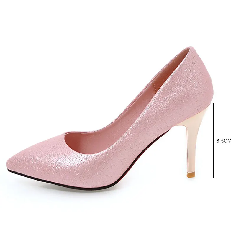 New 2017 Spring Women Super Heel Lady's Sexy Pumps Heel Women Heel Bride Party Thin Heel Pointed Toe Shoes Office Lady's Shoes