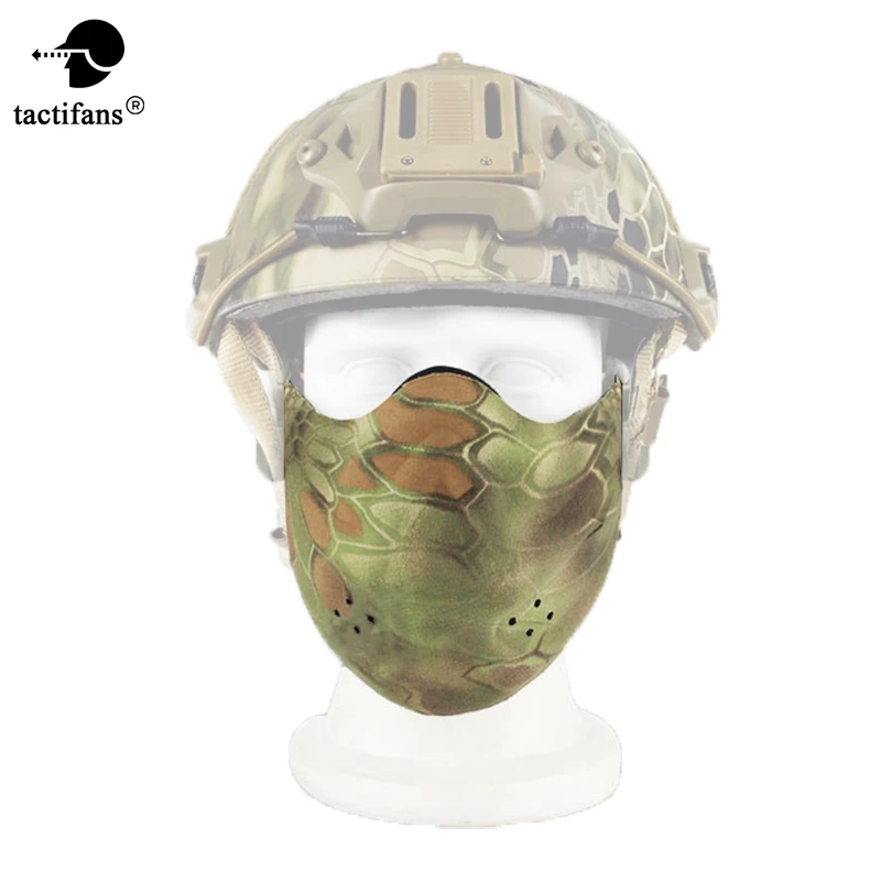 Тактический Половина маска 900D Водонепроницаемый нейлон Регулируемая сетка маска с быстрой шлем Легкий CS игры страйкбол открытый маска