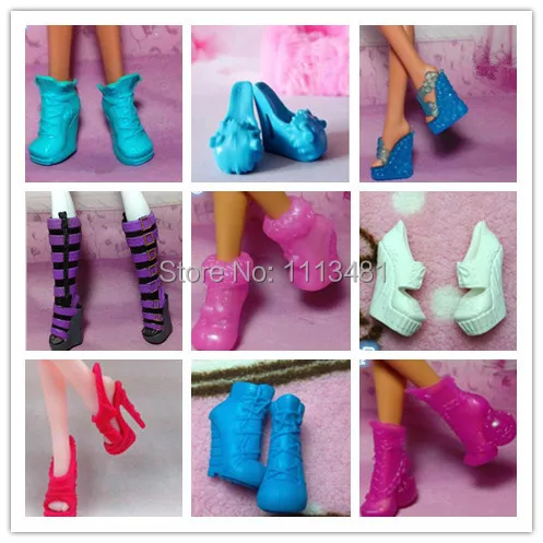 AILAIKI 5 пар/лот игрушка высокое качество оригинальная обувь для кукл-монстров смешанные стиль сапоги сандалии обувь для куклы-монстры девушка игрушка