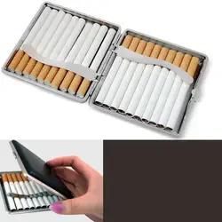 Новый горячий набор из искусственной кожи контейнер для зажигалки металлический каркас черный чехол для хранения сигарет