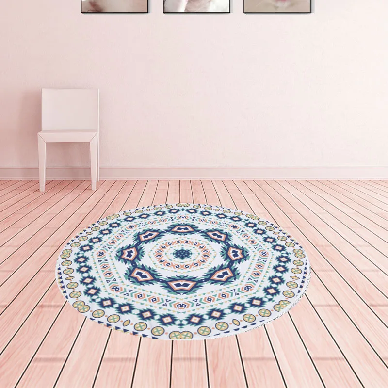 Anti-Slip Round Area Rugs for Living Room Doormat Geometry Printed Carpet Door Floor Mats for Bedroom Kids Play Crawl Chair Mat Anti-Slip Round Area Rugs for Living Room Doormat Geometry Printed Carpet Door Floor Mats for Bedroom Kids Play Crawl Chair Mat