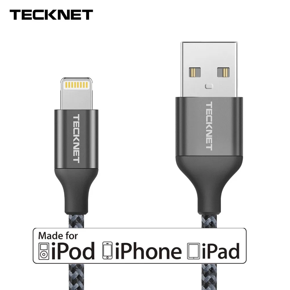 TeckNet Премиум MFI Сертифицированный Lightning к USB 0 1 м нейлоновый кабель для