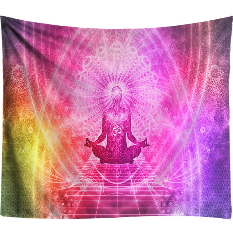 Ombre Psychedelic настенный гобелен с 3D принтом чакра стены вручение гобелены Бохо хиппи