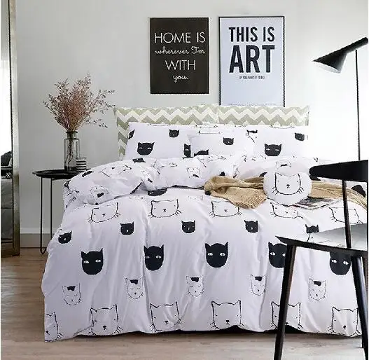 Cool Black And White Cartoon Cats 100 Cotton 3pcs 4pcs Child