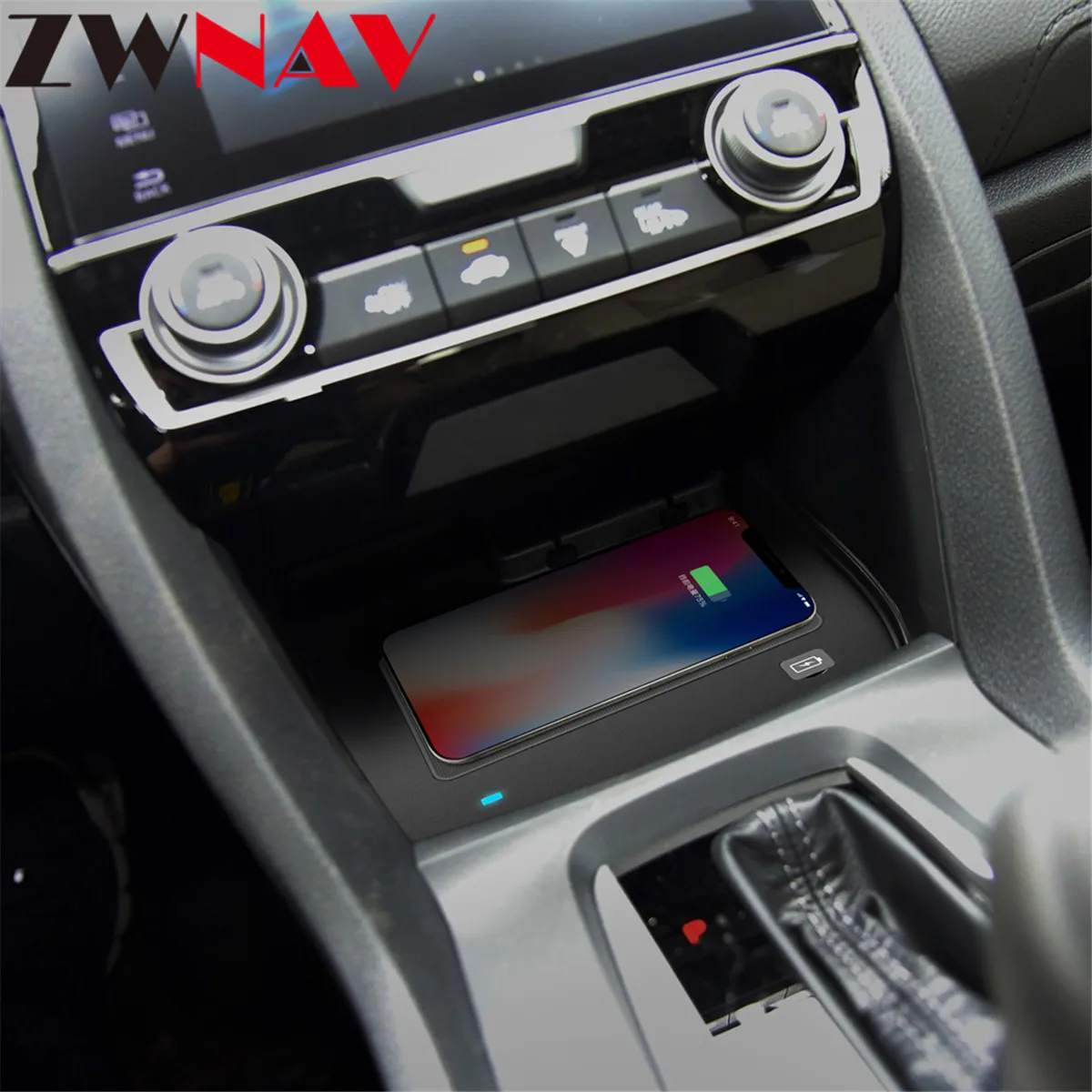 

QI car wireless charger For Honda Civic 2016 Intelligent Infrared Fast Wireless Charging Car Phone Holder for iphone/Samsung