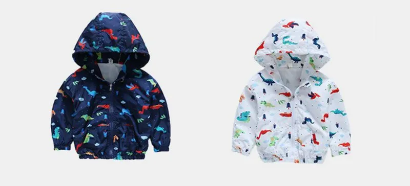 CROAL CHERIE 80-130cm Cute Dinosaur Printing Windbreaker Boys jacket for Kids girls Trench Coats 2018 Spring Children Clothes  (5)