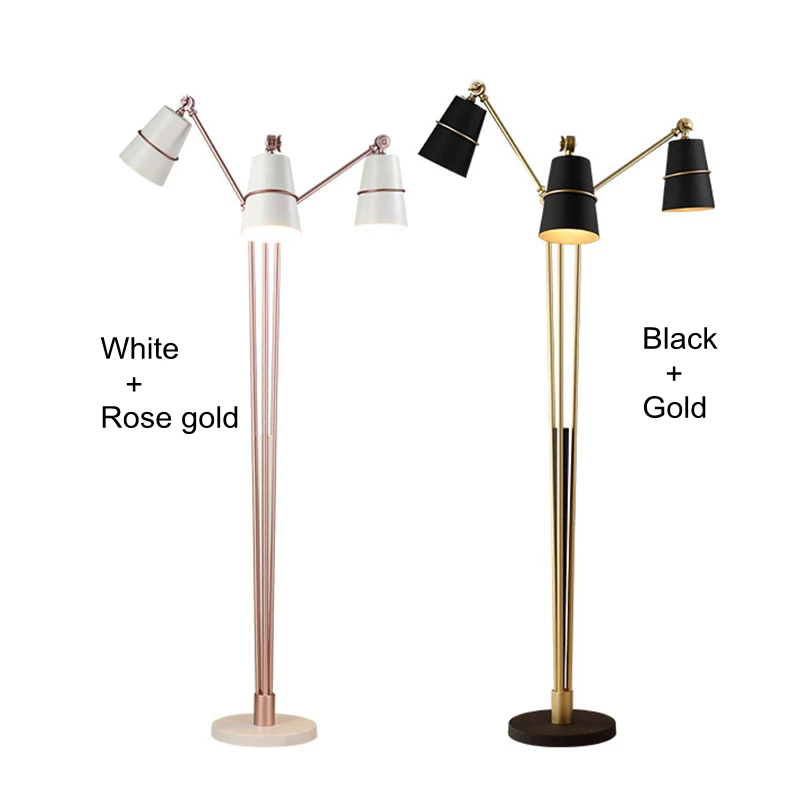 3 Arm Led Floor Lamp Adjule Gold Black White Color Modern 3 Arm Led Floor Lamp Adjule Gold Black White Color Modern Standing Light For Living Room Hall Hotel Lighting E27 Bulb In Lamps From Lights