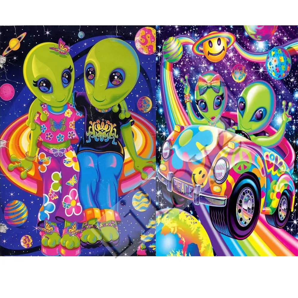 

Full Square/Round Mosaic Diamond Embroidery Diamond Painting Cartoon car alien planet Children's room Decorative paintings ZF978