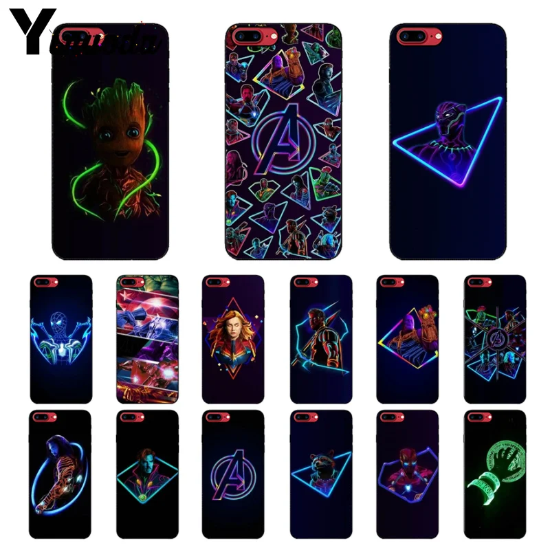 

Yinuoda Marvel Superheroes The Avengers DIY High-end Protector Case for Apple iPhone 8 7 6 6S Plus X XS MAX 5 5S SE XR Cover