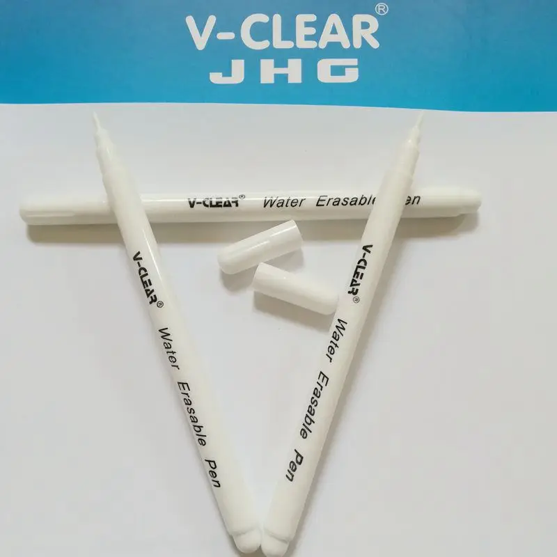 VCLEAR 수용성 펜 화이트 컬러 3 Pcs Wasable 잉크 섬유 가죽 지울 수있는 마킹 펜 패브릭 지울 수있는 마커 펜