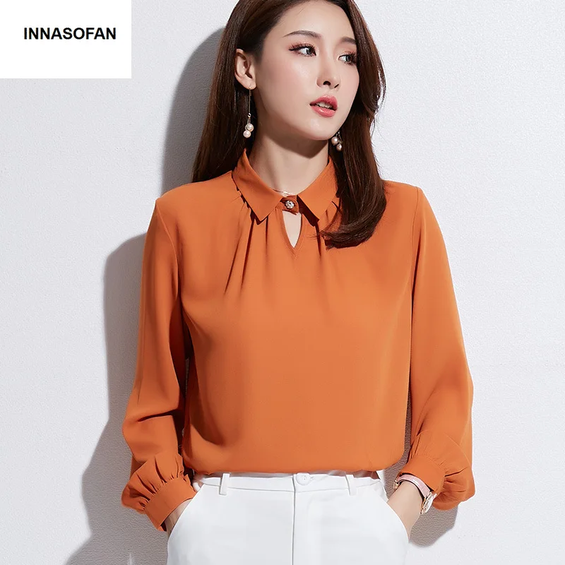 INNASOFAN OL Women's shirt Spring summer chiffon blouse Euro American