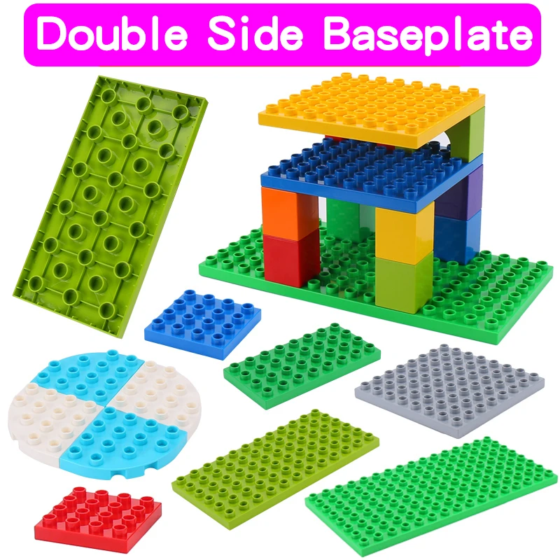 Alta qualidade dupla lateral placas de base para tijolos grandes diy blocos de construção placa base compatível com blocos duplos