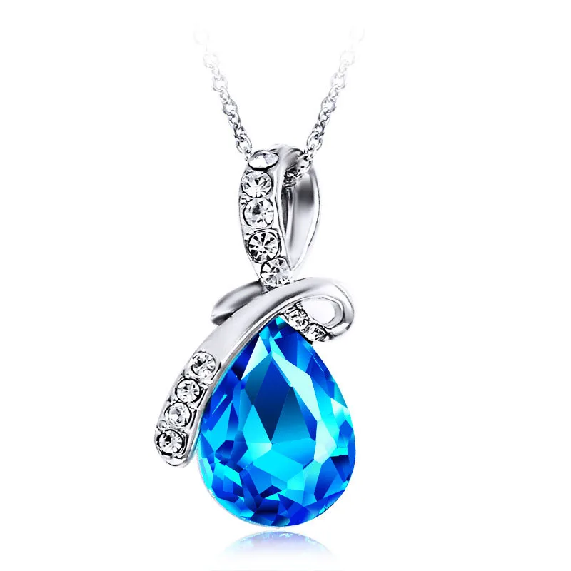 

youling 2019 New Fashion Waterdrop Shiny Crystal Pendant Necklace Jewelry Pendant for Wedding Birthday Party Anniversary