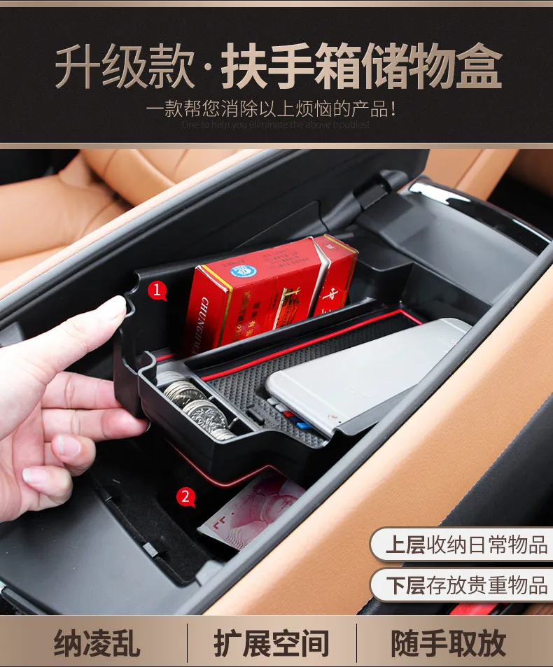 For BMW New 5 Series G30 2017 2018 Plastic Car Center Console Storage Box Phone Tray
