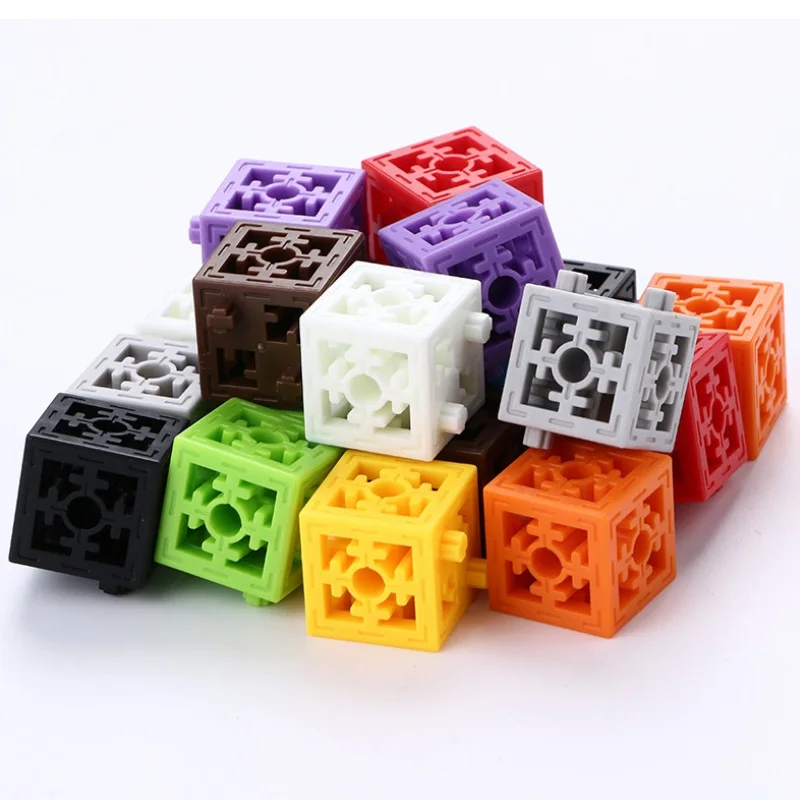 98Pcs Colorful Square Building Block Kids 2 cm Big Particle Cube Bricks Toy Education Jigsaw Children Creative Gift 3D DIY Model