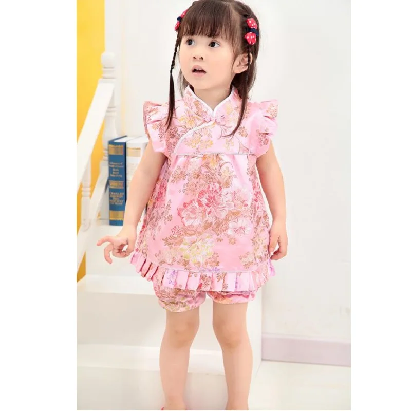 

2020 New Chinese Year Baby Clothes Sets Qipao Suit toddler outfits baby Girl Jumper girls dress pant suit bebe summer clothes