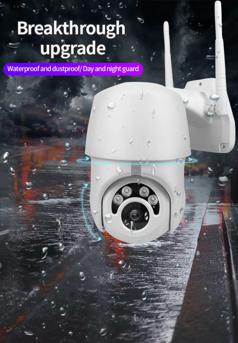 Wifi камера наружная PTZ IP камера 2MP Беспроводная скоростная купольная CCTV Камера Безопасности s 2MP ИК домашняя наружная камера наблюдения