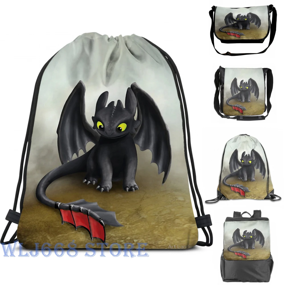 

Funny graphic print shoulder Bags women Toothless Dragon inspired from How To train Your Dragon Shoulder Bags Gym Bag