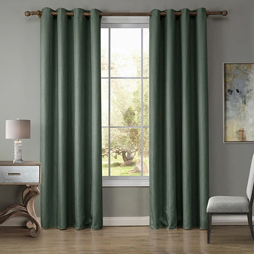CDIY Твердые Blcakout шторы для гостиной, спальни, льняные занавески на окна для кухни, плотные шторы, портьеры, ткань на заказ - Цвет: green