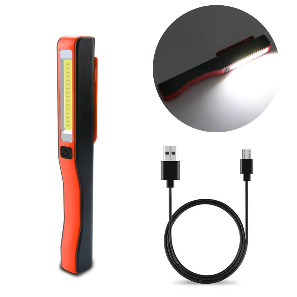 Portable LED COB Work Light Pocket USB Rechargeable Inspection Lamp