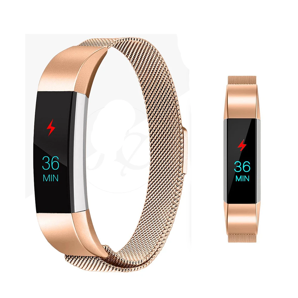Ремешок из розового золота для Fitbit Alta HR сменный металлический Миланский ремешок