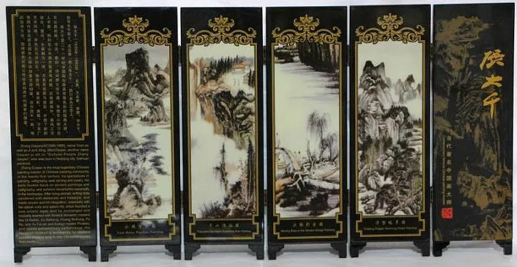 

Exquisite landscape lacquer process small screen with Chinese characteristics