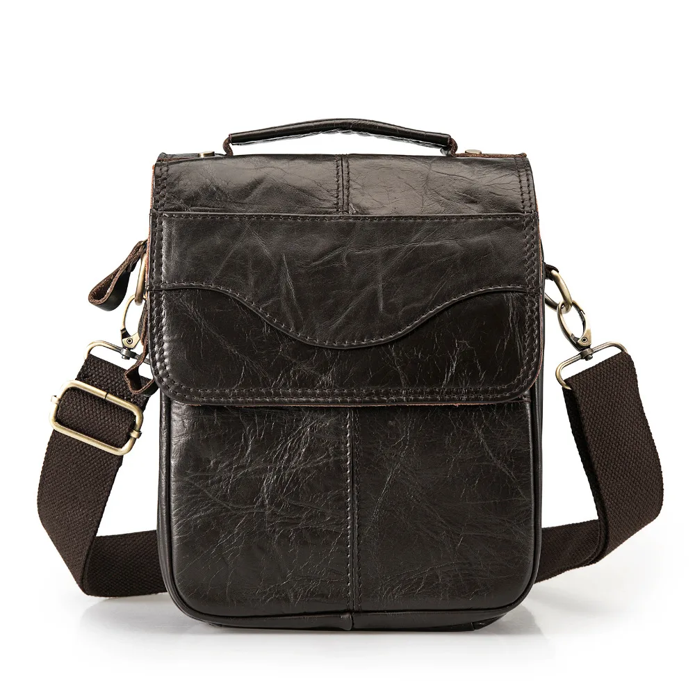 Goede Originele Lederen Mannelijke Mode Casual Tote Messenger Bag Ontwerp Satchel Crossbody Een Schoudertas Tablet Pouch Voor Mannen 144