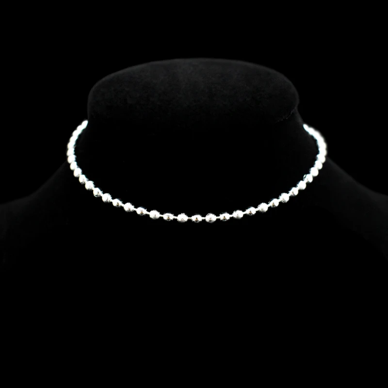 Anklet Bracelets Silver Anklets Ankle Chain Classic Small Round Ball Bead Anklets Foot Chain 925 Sterling Silver Ladies Foot Anklet Bracelet Women Jewelry