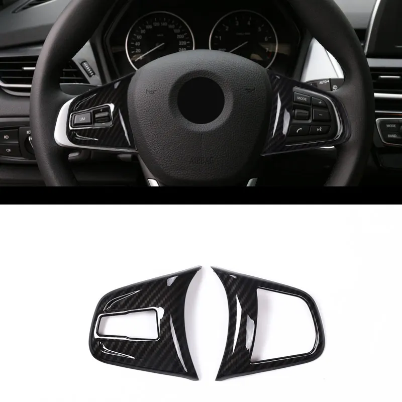 

Carbon fiber For BMW 2 series 218i f45 F46 X1 F48 2016-2019 ABS Chrome Steering Wheel Button Cover Trim For BMW X2 F47 2018 2019