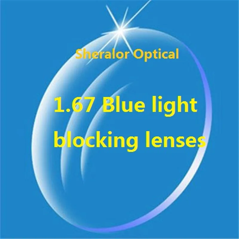 

High quality myopia 1.67 index -4.25 to -8.00 diopter super slim prescrition Spherical single vision lenses with blue block