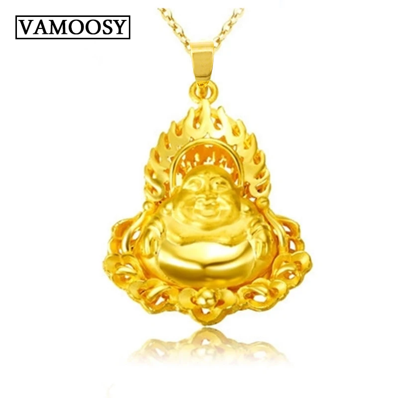 

Hollow Maitreya Buddha Pendant Necklaces for women India Vintage Male Pendant Female Charm 24K gold Buddhism Pendants Jewelry