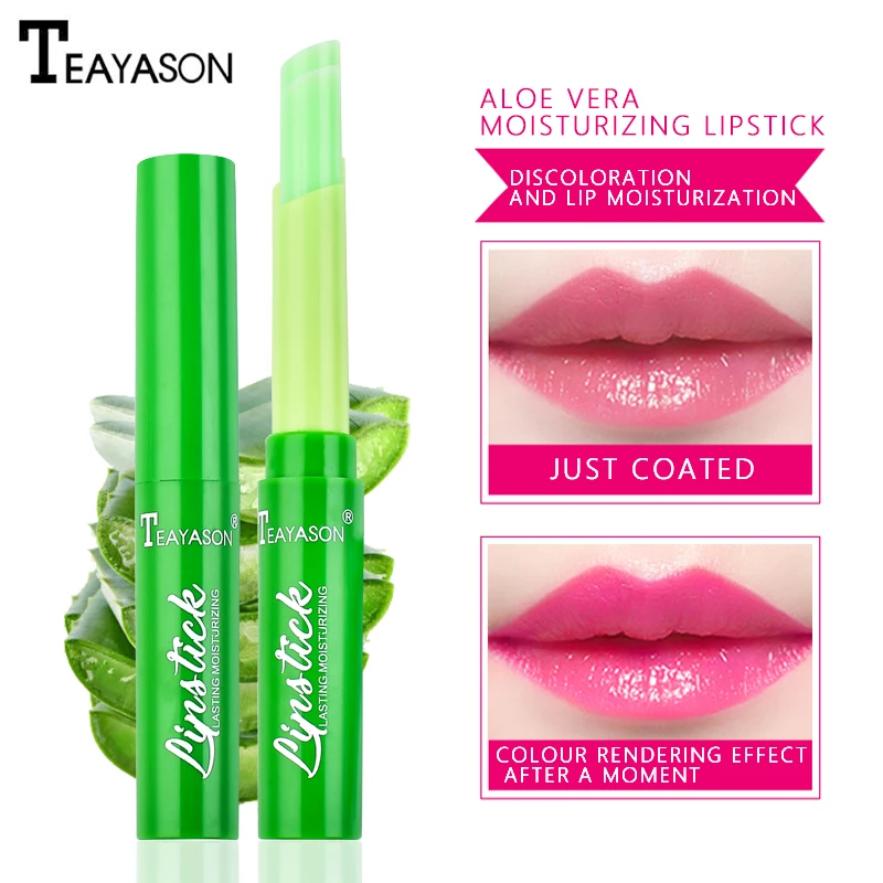 Teayason aloe vera lipstick temperature change color rose red lip pencil waterproof long lasting moisturizing lipstick pen AM094