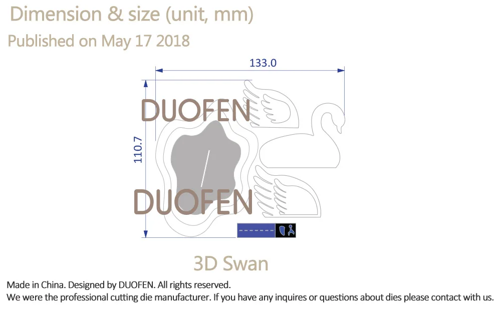DUOFEN металлические режущие штампы 050296 3D Лебедь набор для поделок бумаги проект скрапбукинга бумажный альбом поздравительная открытка